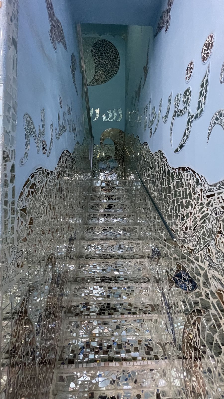 A mirror-clad interior of the house